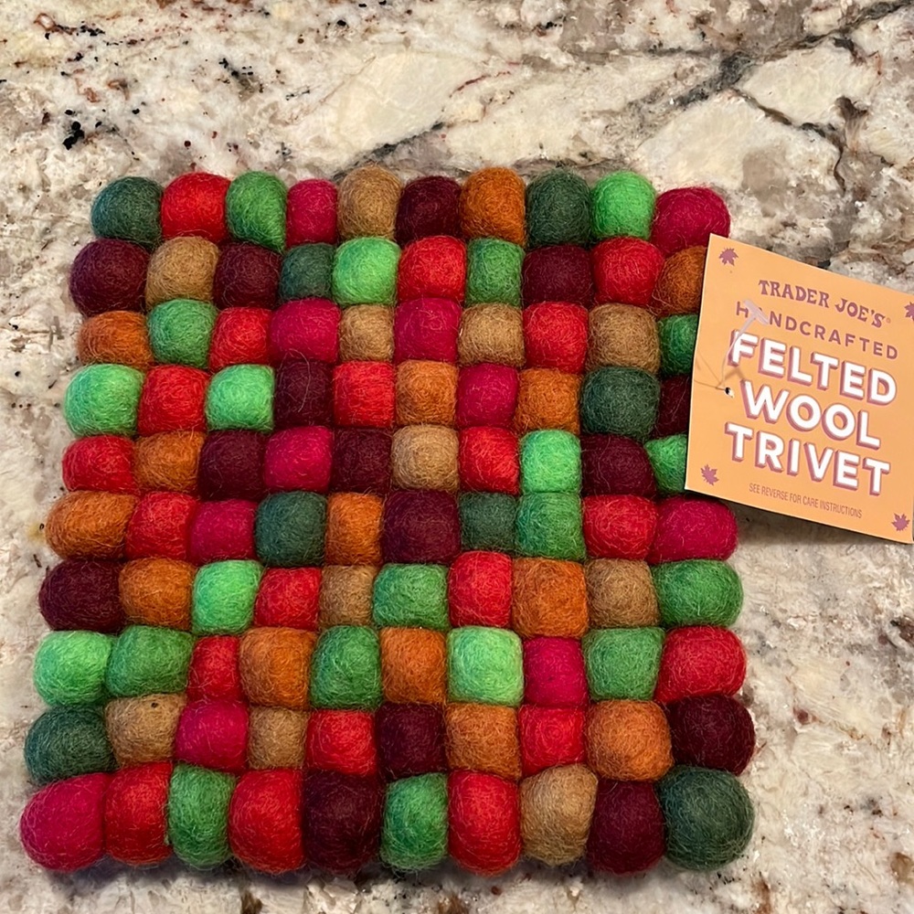 Trader Joe’s handcrafted felt wool trivet for the holidays! NWT